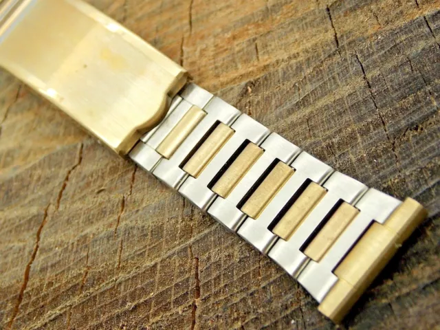 Kestenmade Vintage NOS Unused Stainless & Rolled Gold Plate Watch Band 19mm Mens