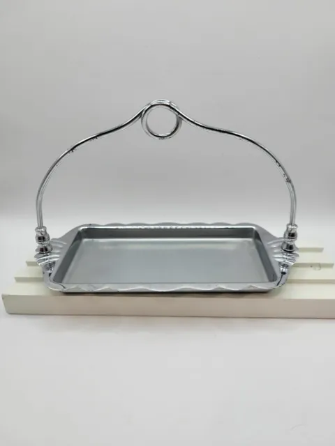 Krome-Kraft Farber Bros New York Silver Toned Table Condiments Tray with Handle