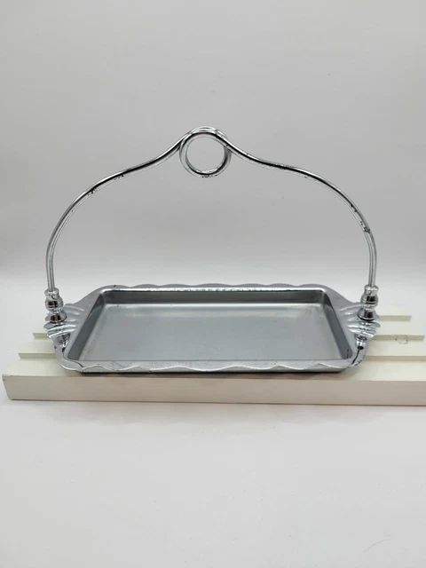 Krome-Kraft Farber Bros New York Silver Toned Table Condiments Tray with Handle