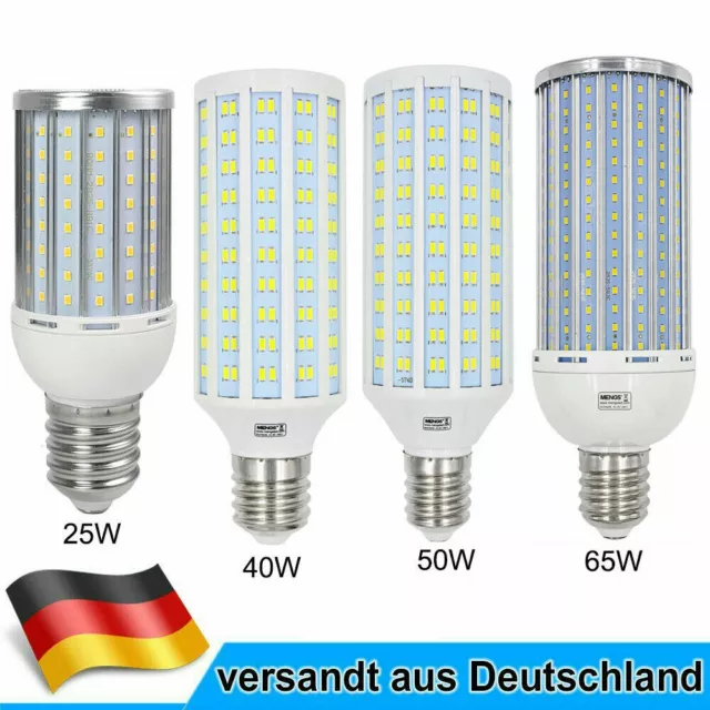 E40 25W/40W/50W/65W LED Mais Glühbirne Lampe 2500-6500lm Warmweiß/Kaltweiß Licht
