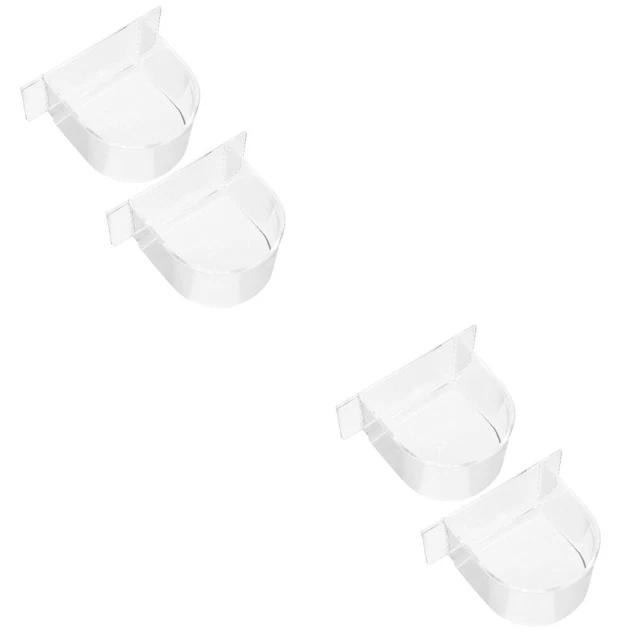 4 PCS Semicircle Food Container Bird Cage Accessories Feeder Parrot Cage
