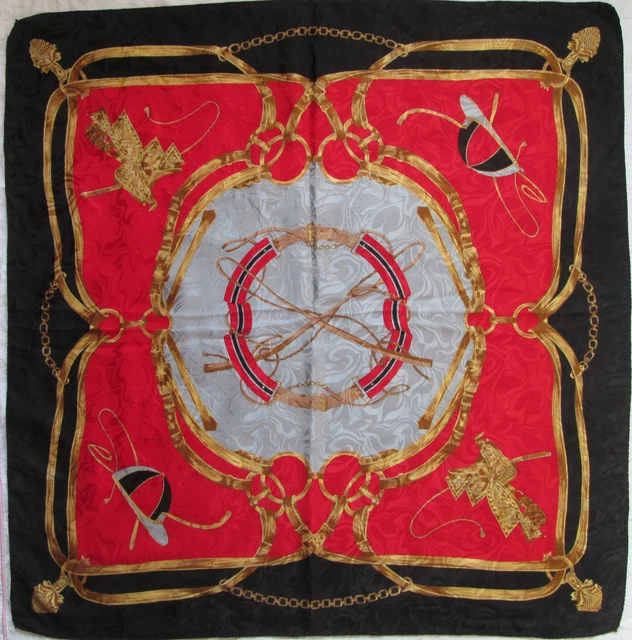 Foulard En Soie 100% GRÈS Paris Vintage - Couleur Marron - Très Bon état - Occasion