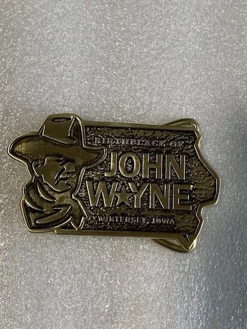 John Wayne Birthplace Winterset,Iowa Solid Metal Belt Buckle Brass