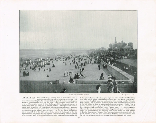 Aberdeen Beach And Bathing Station Scotland Antique Print Picture 1900 ROC#233