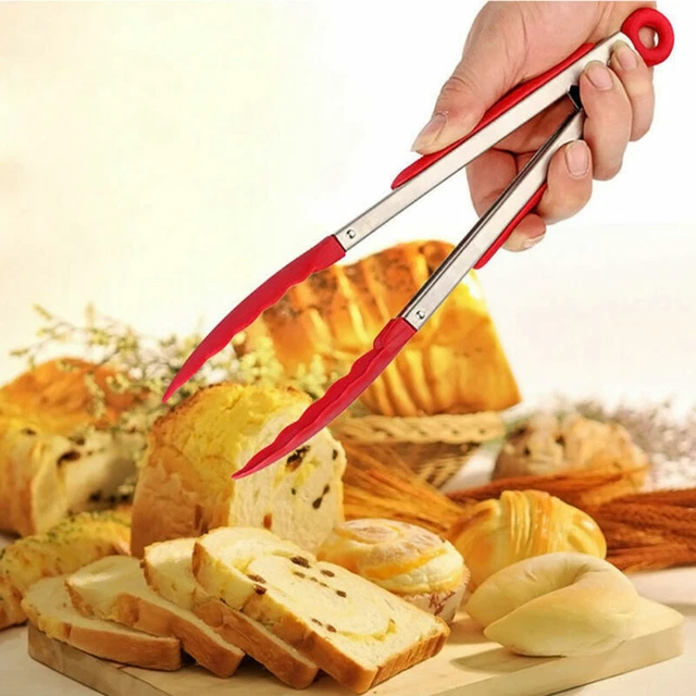 Barbecue Clips Clamp Kitchen Tools Lock Design Silicone Cover Handle BBQ Tongs