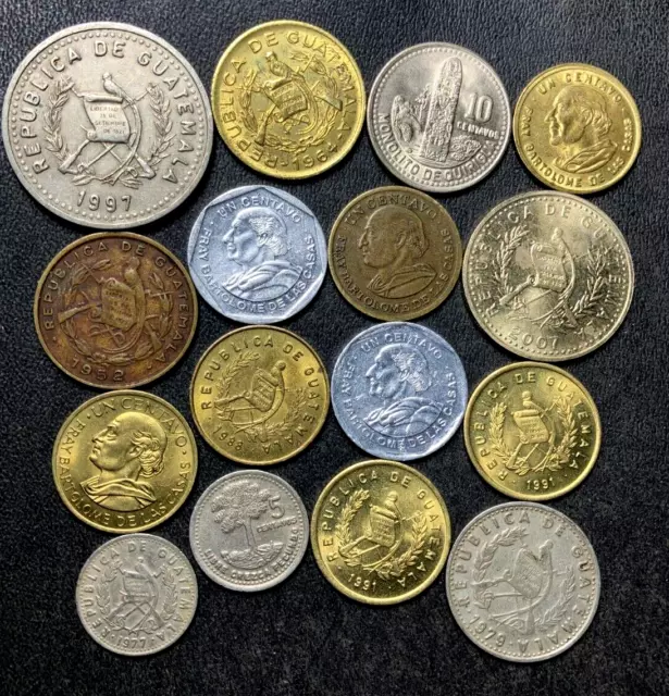 OLD GUATEMALA COIN Lot - 1952-PRESENT - 16 Collectible Coins - Lot #Y19 ...
