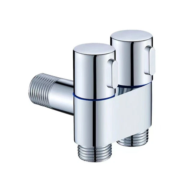G1/2 1 In 2 Out Dual Control Washing Machine Faucet Toilet Triangle Valve