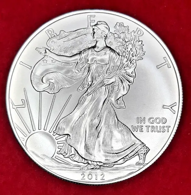 KM# 273 2012W Burnish Unc.One Dollar Silver Eagle,1oz Fine Silver 0.9993 Unc.