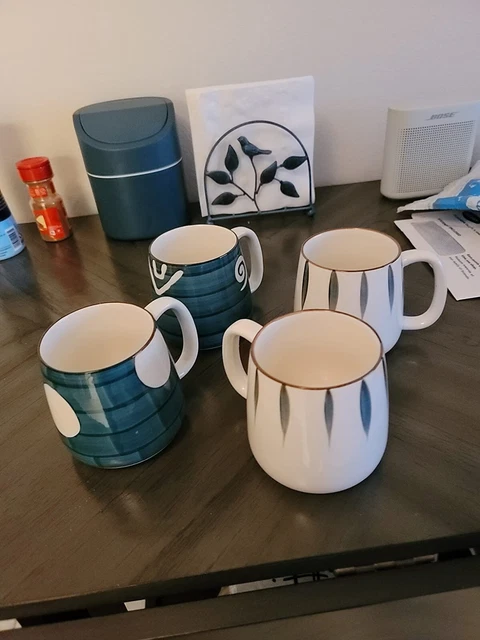 4-Pack Porcelain Coffee Mugs, 17 Oz Ceramic Coffee Cups with Handles, Large
