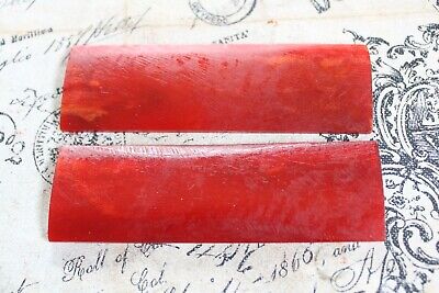 Genuine Smooth Red Bone Custom Knife Handles Slabs Set for Knife Making USA