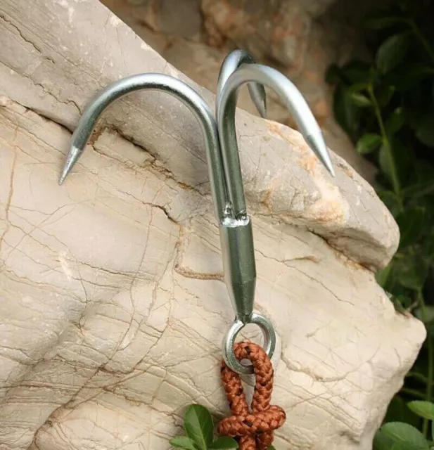 Rock Climbing Claw with Rope Solid Steel Hook Grappling Outdoor Climbing Tool