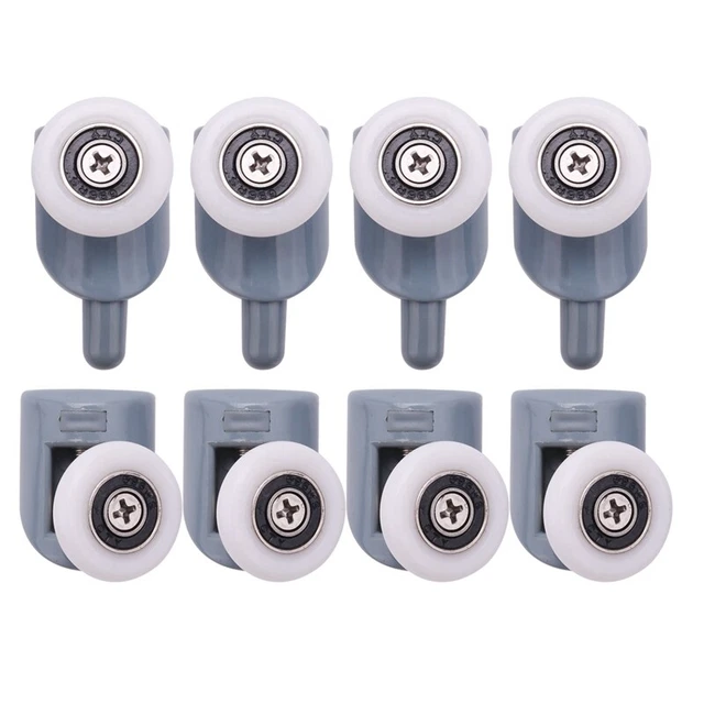 8 piezas Rodillos Puerta de Ducha Puerta de Ducha Rodillos Puerta Deslizante Guía Ducha Repuestos PW1G8