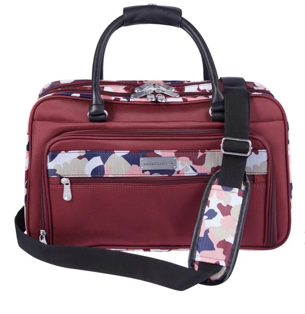 Samantha Brown Carry-All Travel Bag - Burgundy Geo Camo - NWT 2