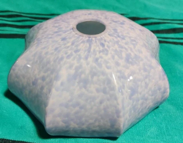 ancien petit  dessus de lampe applique ou  suspension  en opaline mouchetée bleu