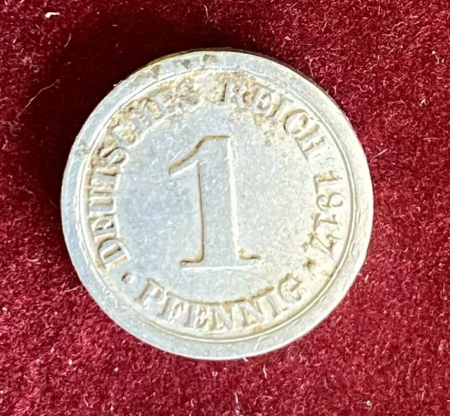 M387 – Münze 1 Pfennig 1917 Deutsches Reich 1. Weltkrieg und Inflation