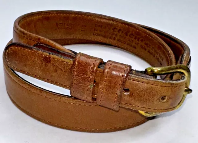 Coach brown leather belt size 30 brass buckle Vintage New York City 1" Wide