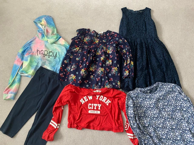 Girls 6 Piece Clothes Bundle Age 8-9 9-10 Years Next H&M Gap Shein Dress Jumpers