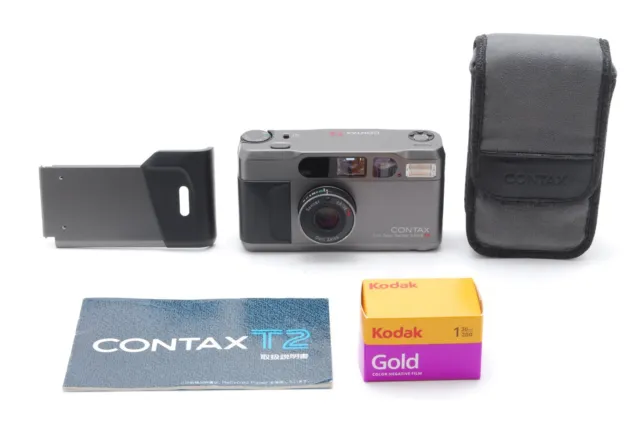 Video【MINT w/Data Back】Contax T2 Titan Black 35mm Film Camera From JAPAN