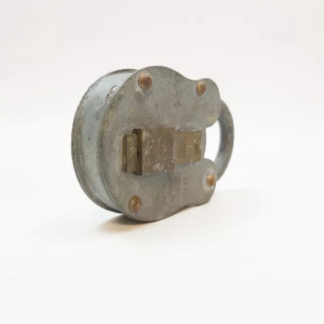 Vintage Secure 4 Lever Metal Lock B24 Padlock #56141 3