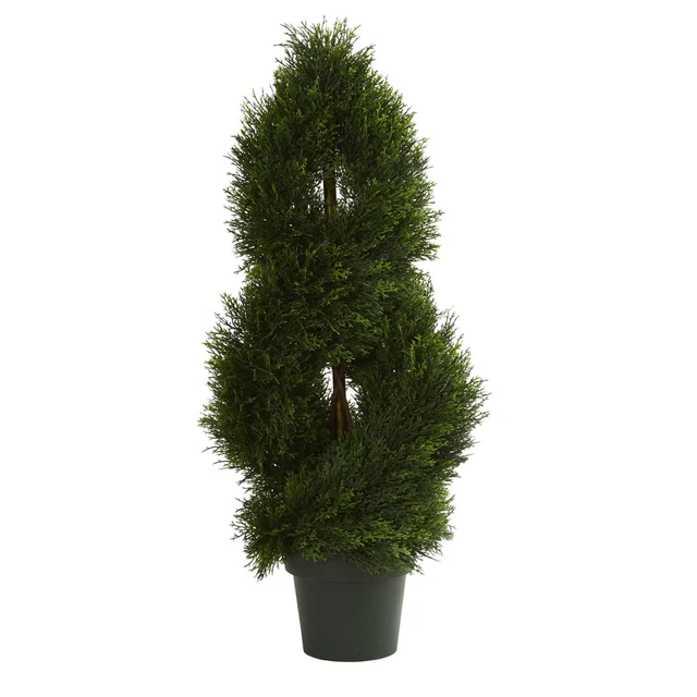 Double Pond Cypress Spiral Artificial Topiary Tree Uv Resistant (Indoor -