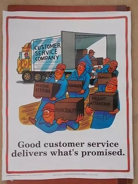 Poster Vintage Assistenza Clienti - Un Buon Servizio Clienti Consegna Ciò Che È Promesso