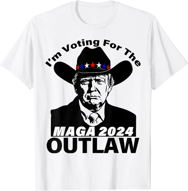 FUNNY TRUMP MAGA 2024 I'm Voting For The Outlaw Tshirt unisexe EUR 22