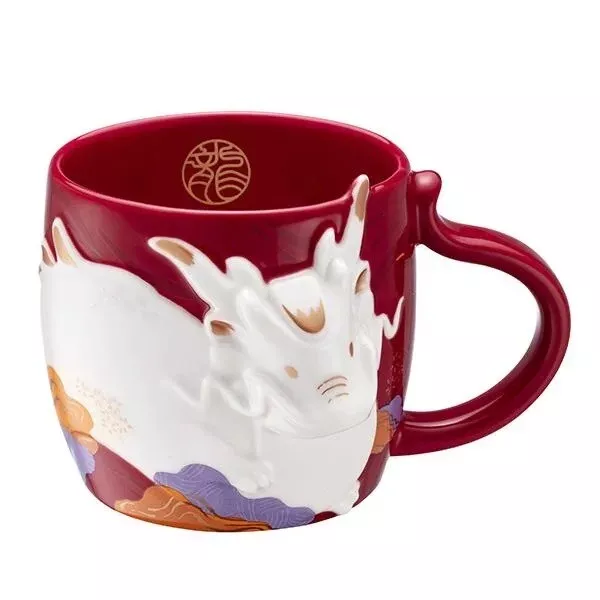 STARBUCKS TAIWAN 2024 CERAMIC ZODIAC DRAGON Mug 12OZ Red 56.99