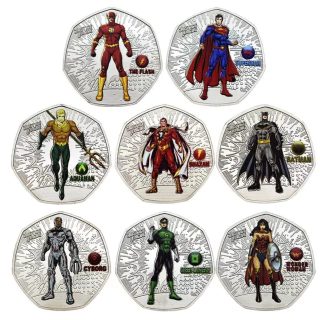 For Batman Superman Challenge Coin 8pcs/set DC Justice League Commemorative Coin