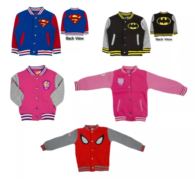 Official Kids Characters Baseball Varsity Jacket Boys & Girls Superhero Coat