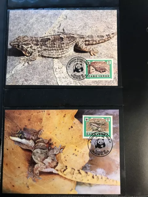 Kap Verde 1986 Satz WWF Geckos Skinke Echsen Reptilien Maximumkarten