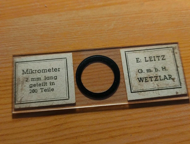 E. Leitz Wetzlar Mikrometer 2Mm Lang Geteilt In 200 Teile