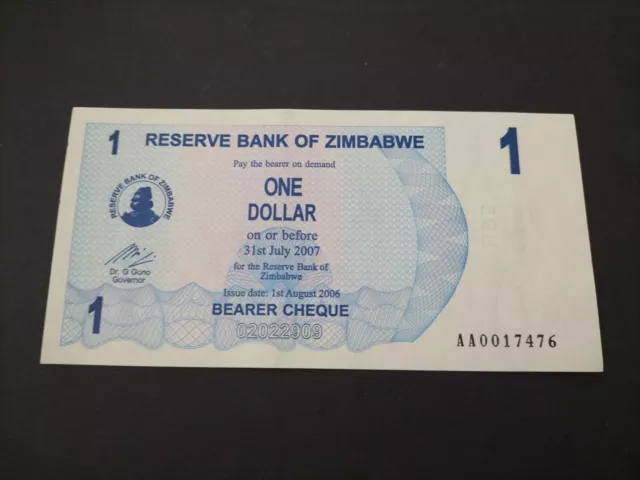 Zimbabwe 1 dólar 2006 UNC