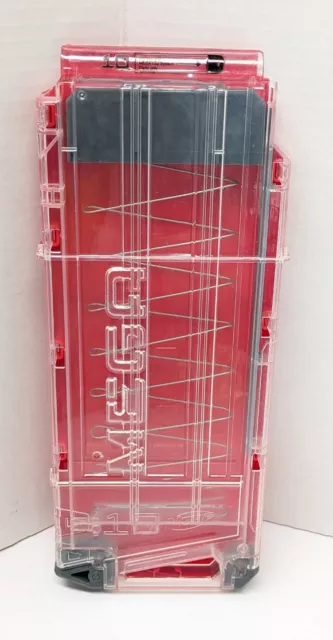 Nerf Toys Mega 10 Round Magazine Spring Loaded Clip Red / Clear Dart Ammo Holder