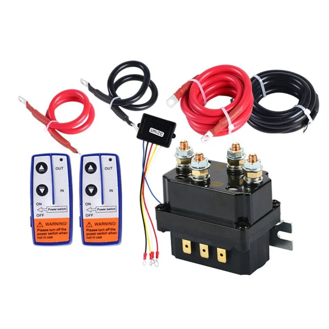 Contattore Relè Solenoide Per Verricello 12V 250A + Telecomando Wireless - Impermeabile, Per ATV, UTV, Barche E 4x4
