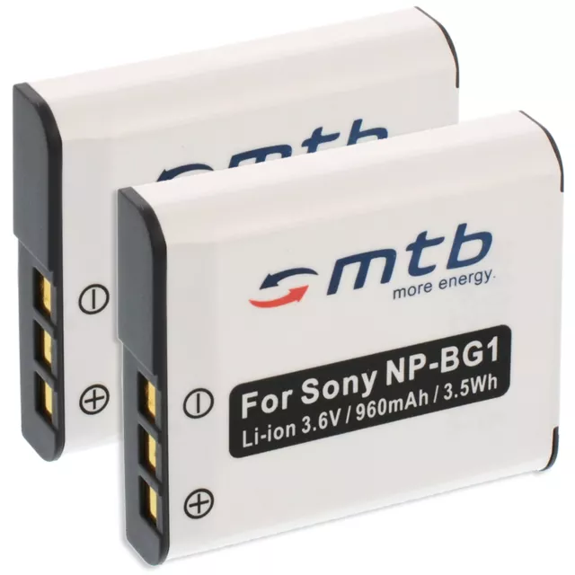 2x Batterie NP-BG1 pour Sony Cyber-shot DSC-H3, H7, H9, H10, H20, H50, H55, H70