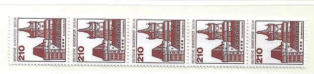 Berlin Rollenmarken Burgen + Schlösser  5er Streifen  Mi. 589 R  postfrisch