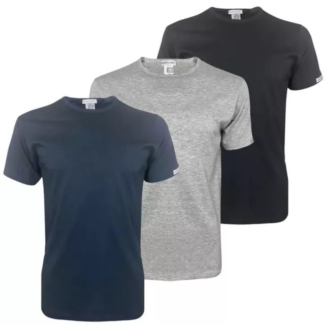 3 maglie t-shirts girocollo da uomo mezza manica cotone Pierre Cardin Barcellona