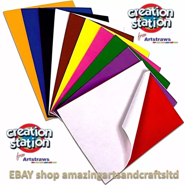 Craft Foam Sheets A4, "Self adhesive" 10 Sheets Assorted  Colours