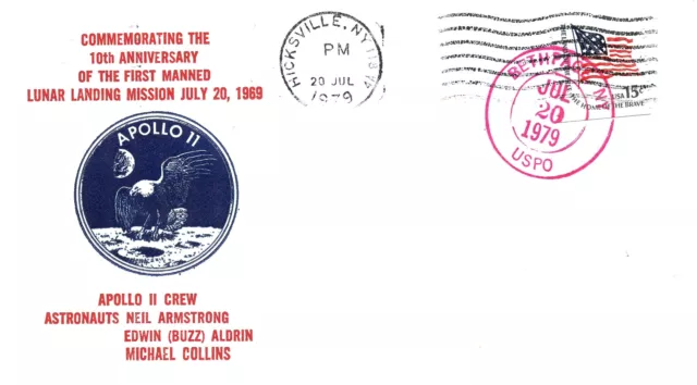 CANADA EVENT CACHET COVER 10th ANNIVERSARY 1st MANNED LUNAR LANDING MISSION 1979