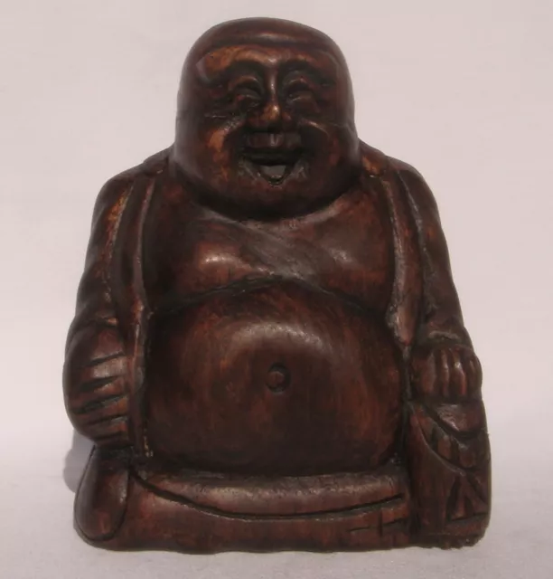 Wooden Happy Buddha 15.5cm tall Thailand Brand New!! Fair Trade