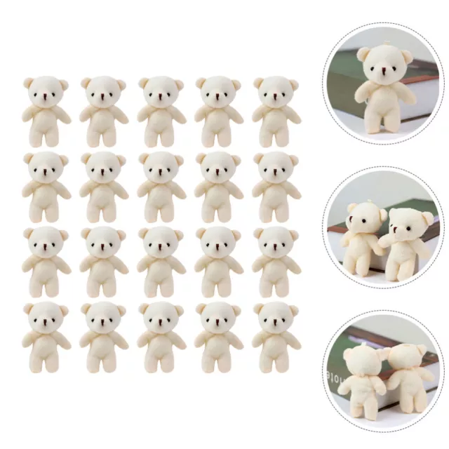 20 Pcs Mini Bear Keychain Pendant Stuffed Animal Bears Teddies