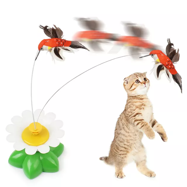 Electric Bird Teaser Kitten Toy Auto Rotate Cat Teaser Interactive Training Toy