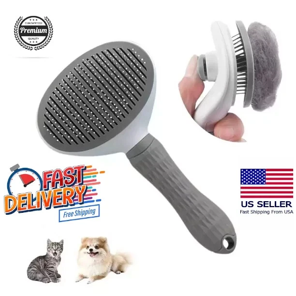 Self Cleaning Pet Slicker Brush for Cats and Dogs Shedding Grooming Hair Remover