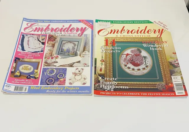 Embroidery And Cross Stitch Magazine Bundle Vol.10 No.3 and Vol. 8 No.3.