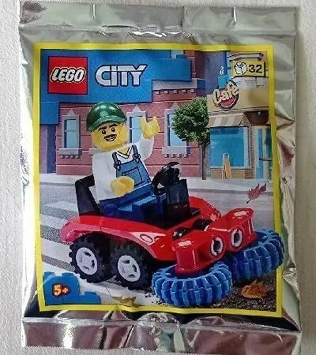 City LEGO Polybag Set 952106 Street Sweeper Mini Figure Pack Sheet Rare