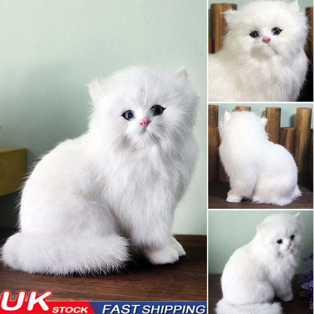 REALISTIC PERSIAN CAT Animals Models Plush Toy Kids Stuffed Fluffy Doll