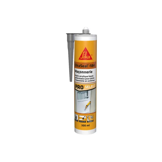 Mastic silicone SIKA SikaSeal-184 Maçonnerie - Gris béton - 300ml