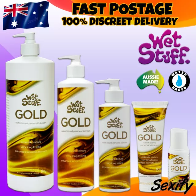 Wet Stuff GOLD Sex Personal Lubricant Pump Bottle Tube Sex Water Based Lube NEW