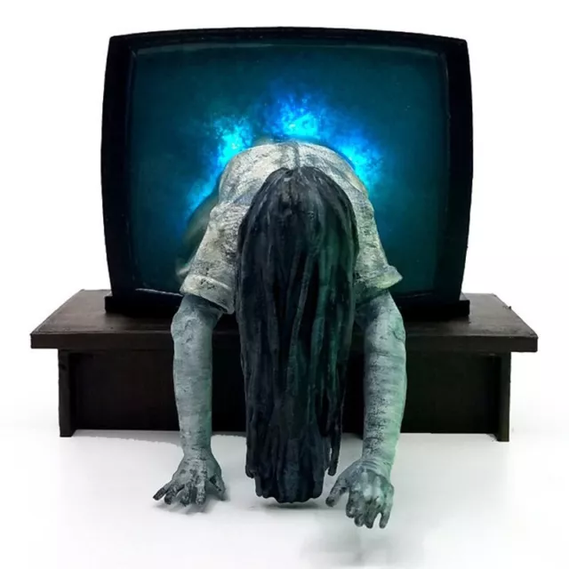 Horror Resin Figure Samara Morgan Statue Halloween Decorations Light Up ToysNew