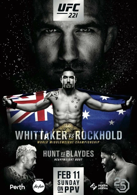 Whittaker Vs Rockhold Poster Locandina 45X32Cm || Arti Marziali Mma Ufc
